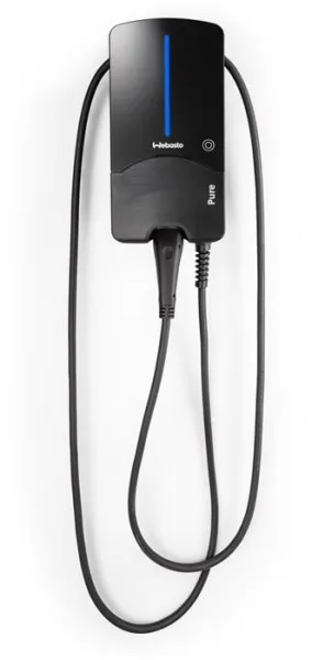 Webasto Pure Θήκη φόρτισης 11 kW Type 2 Black Edition με καλώδιο 4,5 m - Ενσωματωμένο ρελέ προστασίας συνεχούς ρεύματος RCD-DD