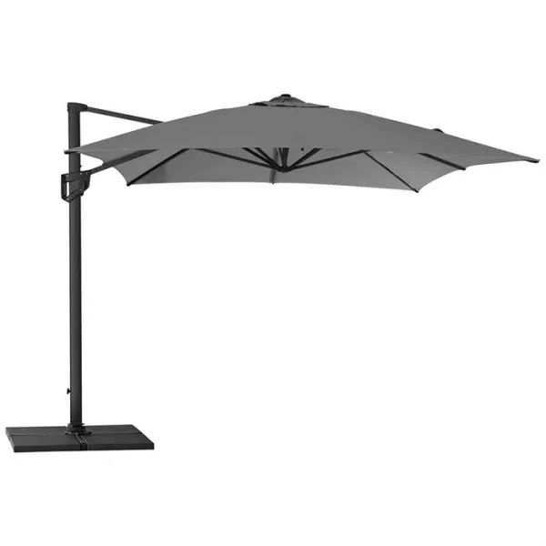 Cane-Line Hyde Luxe ομπρέλα με βάση - 3x4 μ. - Αλουμίνιο με ύφασμα ανθρακί