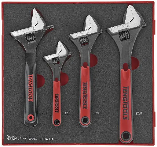 Σετ ρυθμιζόμενων γαλλικών κλειδιών Teng Tools TEDADJ4 με 4 τεμάχια