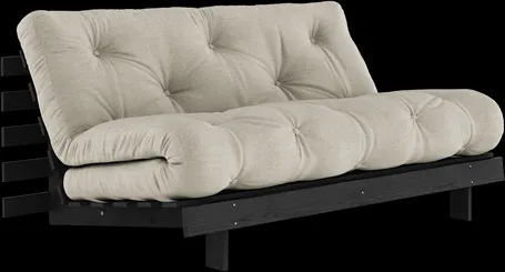 Καναπές-κρεβάτι Karup Design Roots με στρώμα Roots 160x200 Λινό/Μαύρη λάκα