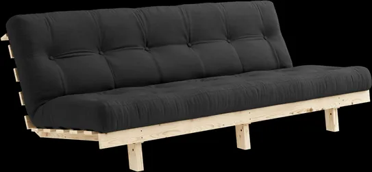 Καναπές-κρεβάτι Karup Design Lean με στρώμα Alpha 130x200 Σκούρο Γκρι/Raw