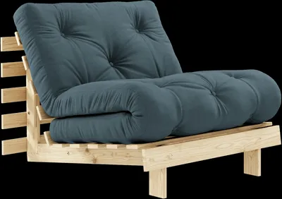 Καναπές-κρεβάτι Karup Design Roots με στρώμα 90x200 757 Petrol Blue/Πεύκο